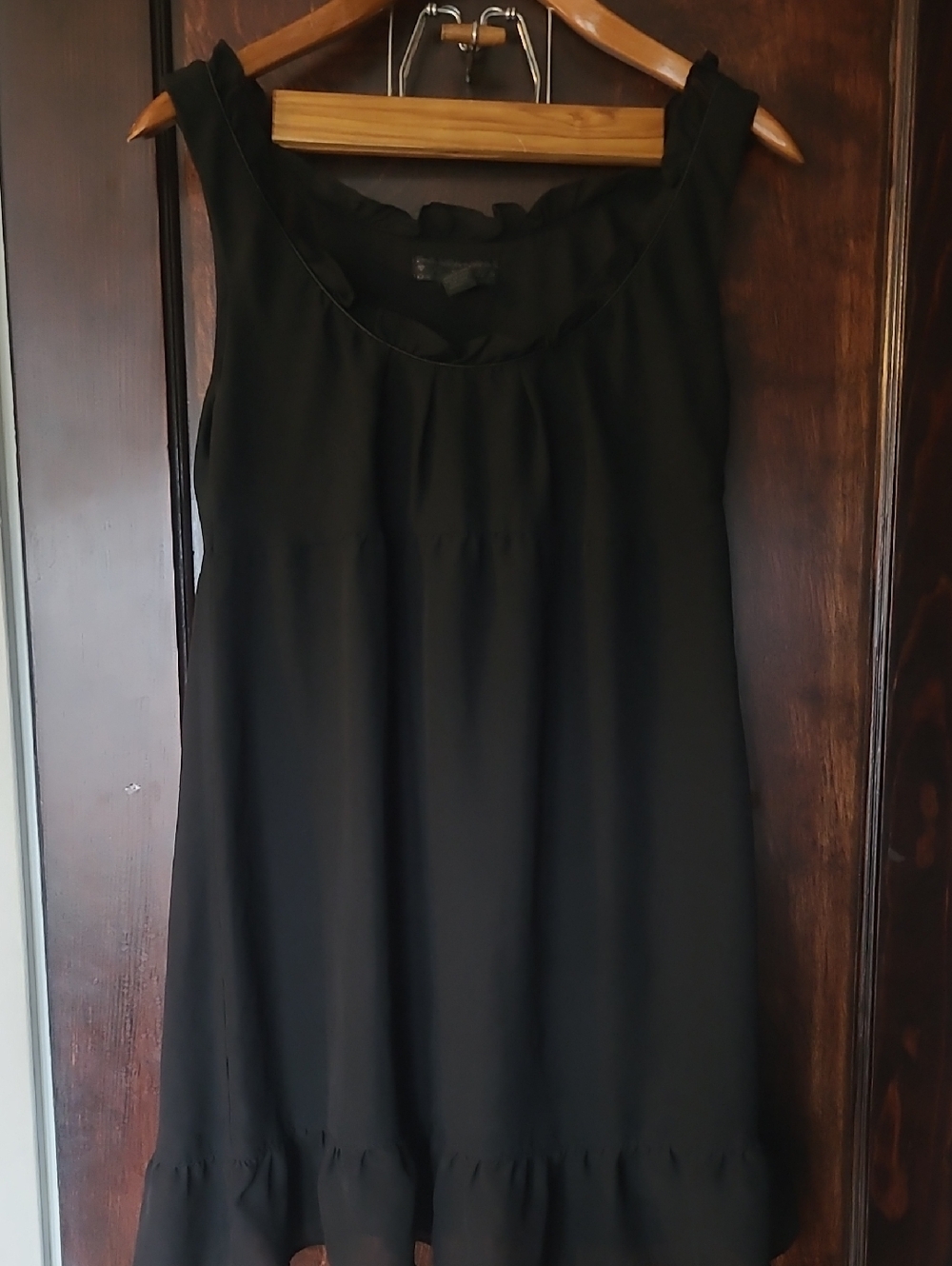 Forever 21 Black Ruffle Trim Mini Dress
